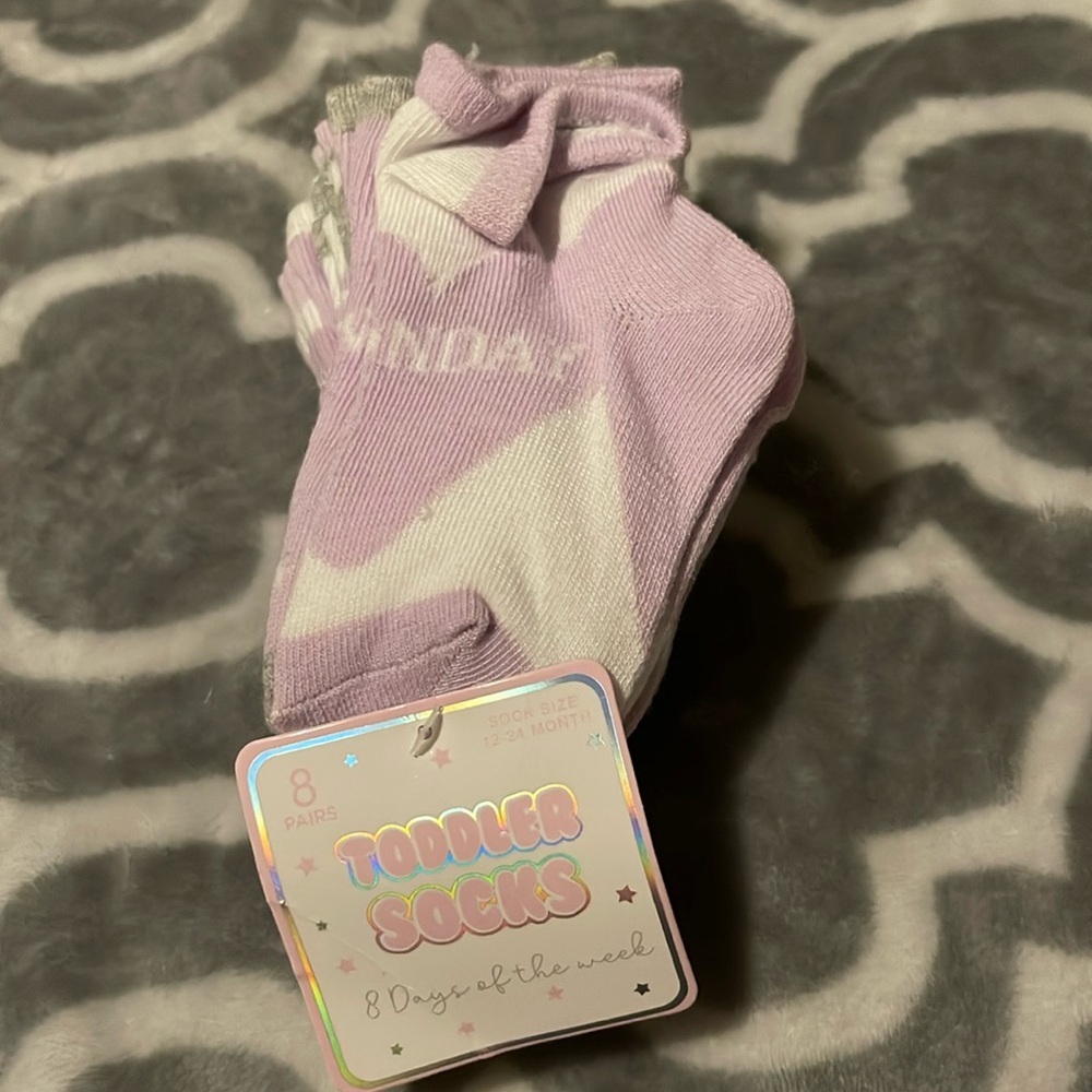 Toddler days of the week socks, 8 pack, new #1656